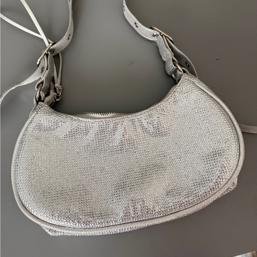 Silver Rhinestone Women's Shoulder Bag - Picture 4 of 7